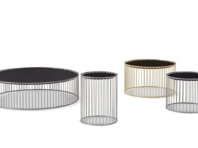 Журнальный столик Minotti Caulfield золото - чёрный никель
