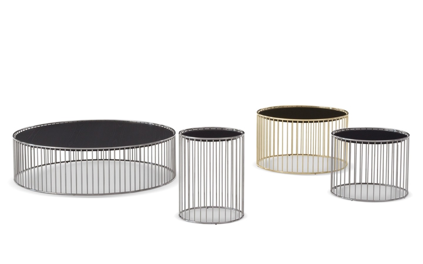 Журнальный столик Minotti Caulfield золото - чёрный никель