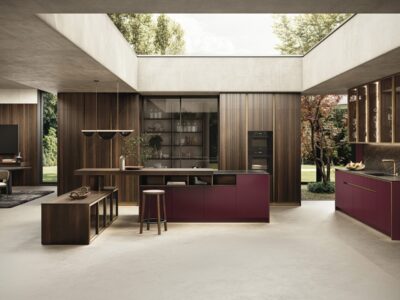 Кухня Guzzini e Fontana FLAT CRIMSON LAKE